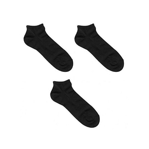 3 Pairs (6pcs) Socks - Men's Ankle Socks - 3 Pairs - Black