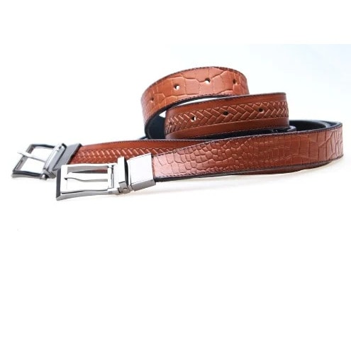 Mens Leather Reversible Belt - Black And Brown - 8060cm