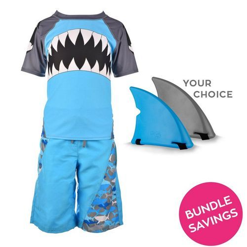 Shark Rash Guard Youth Large Complete W Shark Fin