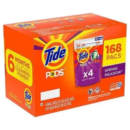 Tide Pods Liquid Laundry Detergent Pacs - Spring Meadow -168ct - 2L