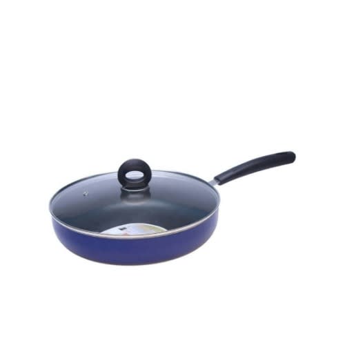 Non-stick Frying Pan With Glass Lid Cover- 26cm -Black