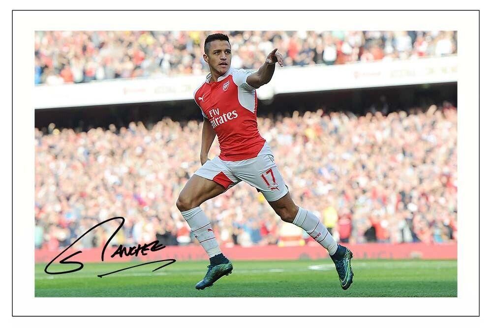 ALEXIS SANCHEZ Signed Autograph Photo Poster painting Fan Gift Signature Print ARSENAL Soccer