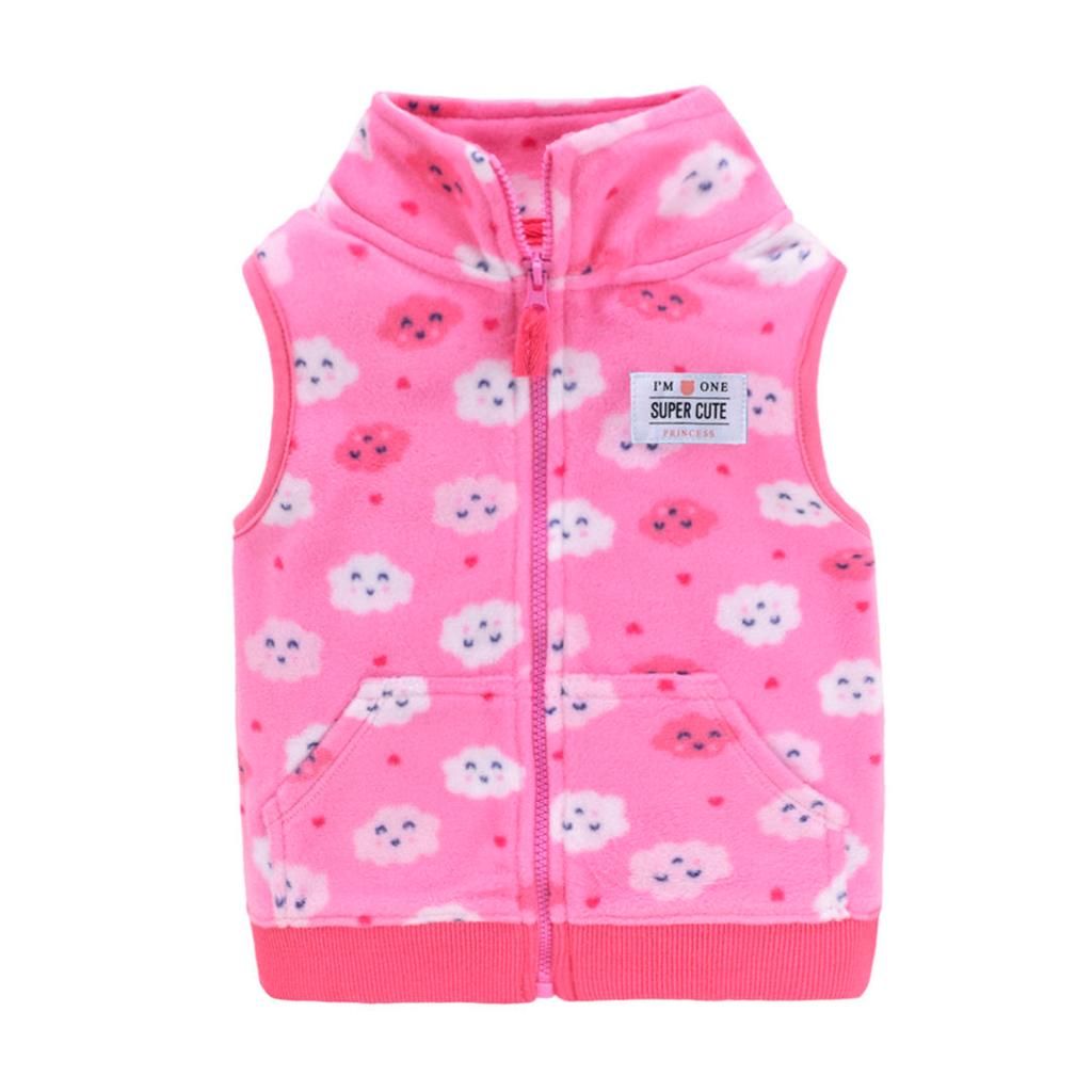 Baby Girl Pink Sleeveless Kniteed Vest Waistcoat Jacket