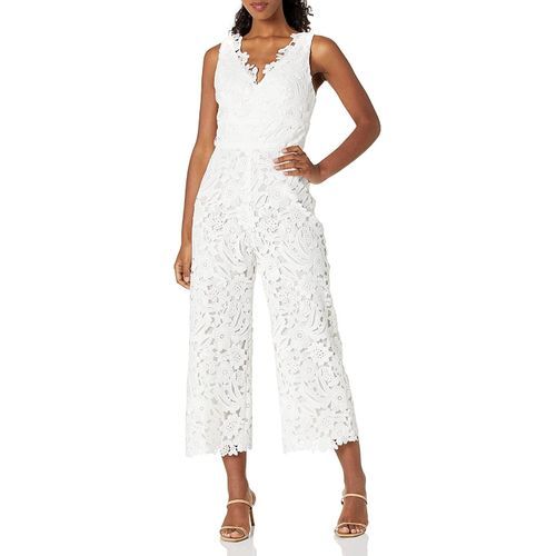 Trina Turk Womens Clover V Neck Culotte Leg Jumpsuit