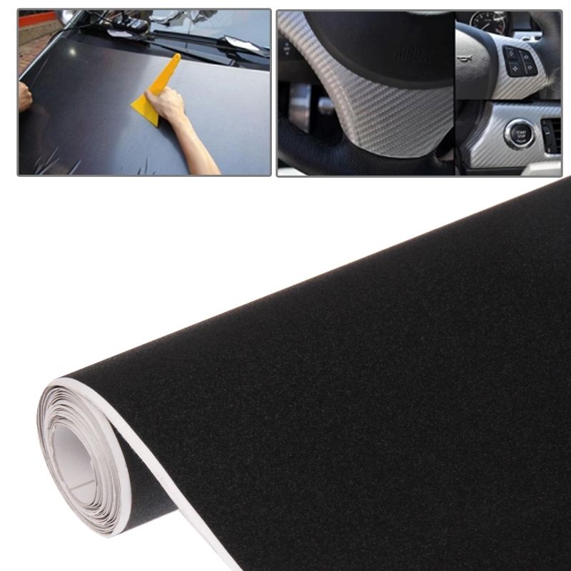 DIY PVC Carbon Fiber Crystal Matte Frosted Membrane Sticker For Car, Size: 152cm X 50cm(Black)