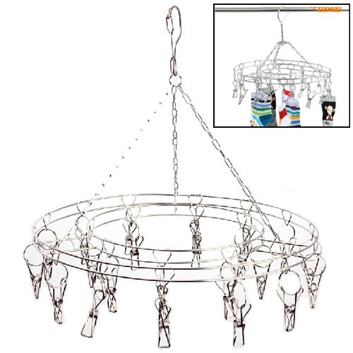 Round Stainless Steel Clothes Clip Hanger