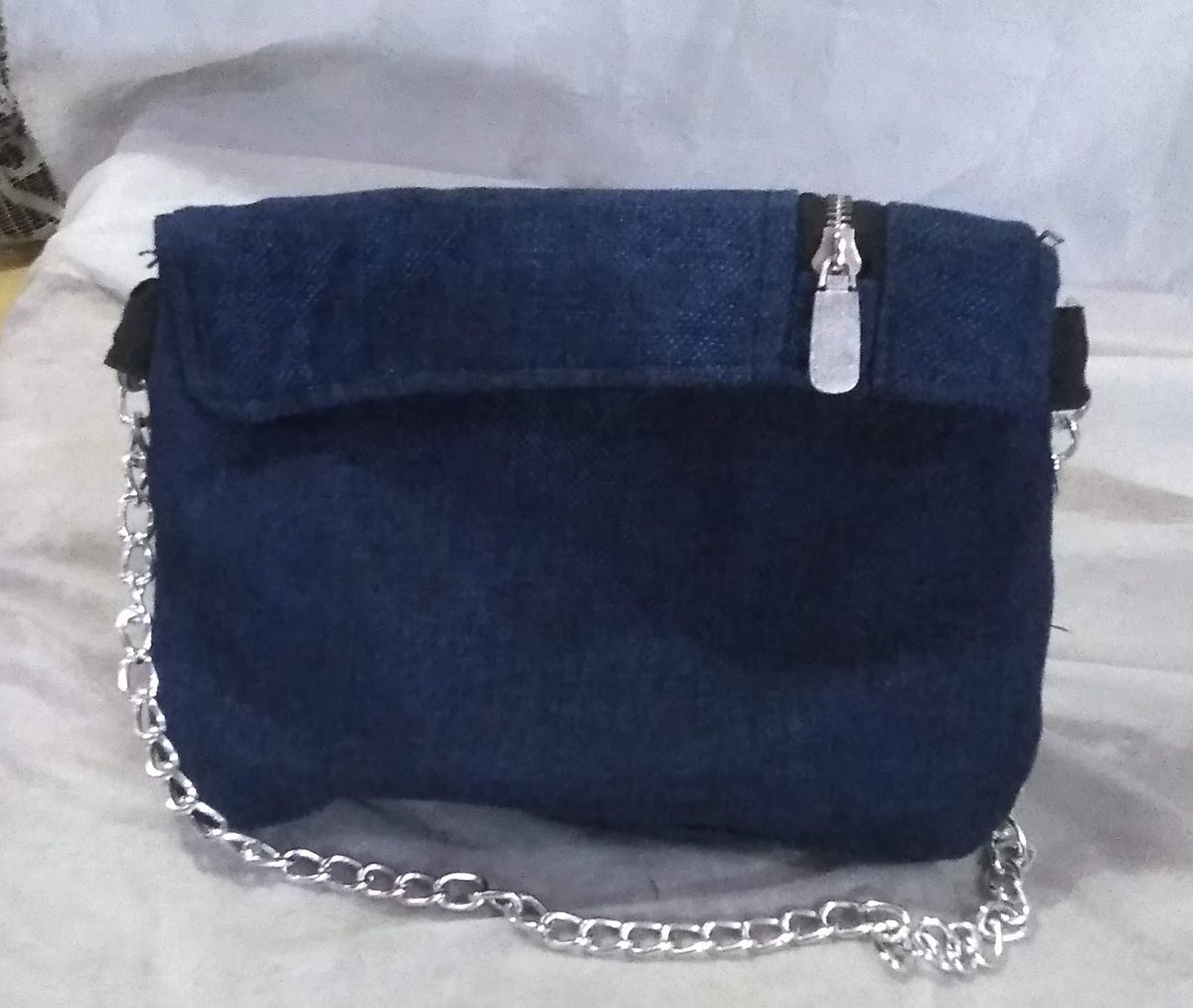 FLIP CUTE CHAIN DENIM HANDBAG