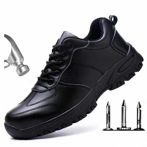 Men's Steel Toe Cap Work Safety Shoes Puncture Proof Shoes - Black