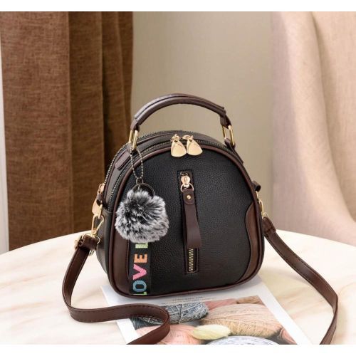 Solid Color Women Shell Bag Portable Shoulder Bag Fashion PU Leather