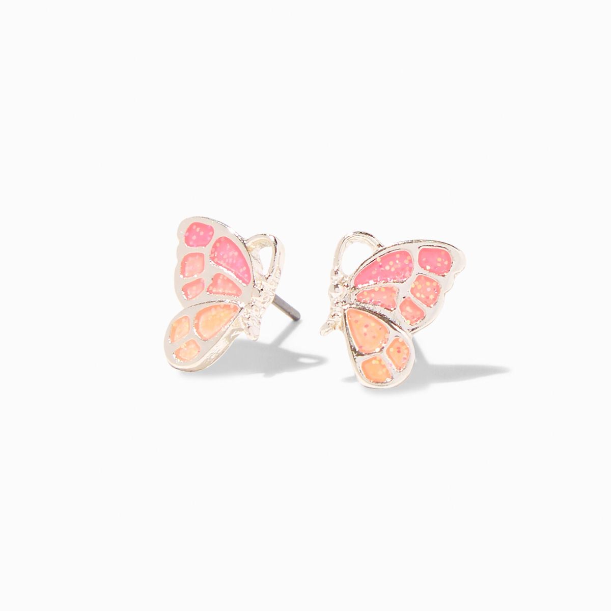 Changing Glitter Butterfly Stud Earrings