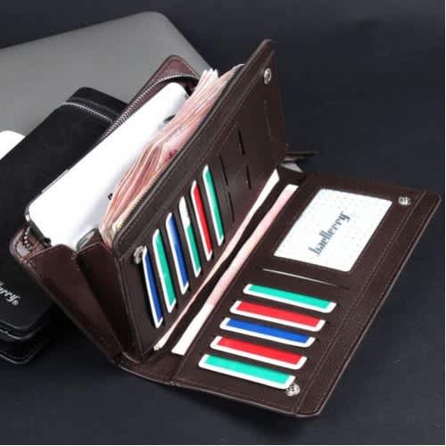 Baellerry Mens Pu Leather Wallet Unisex- Black