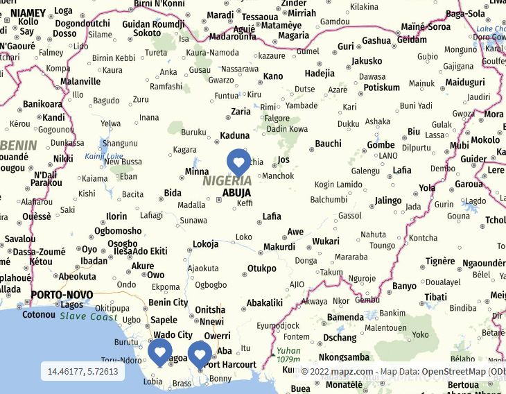 Detailed Wall Map Of Nigeria