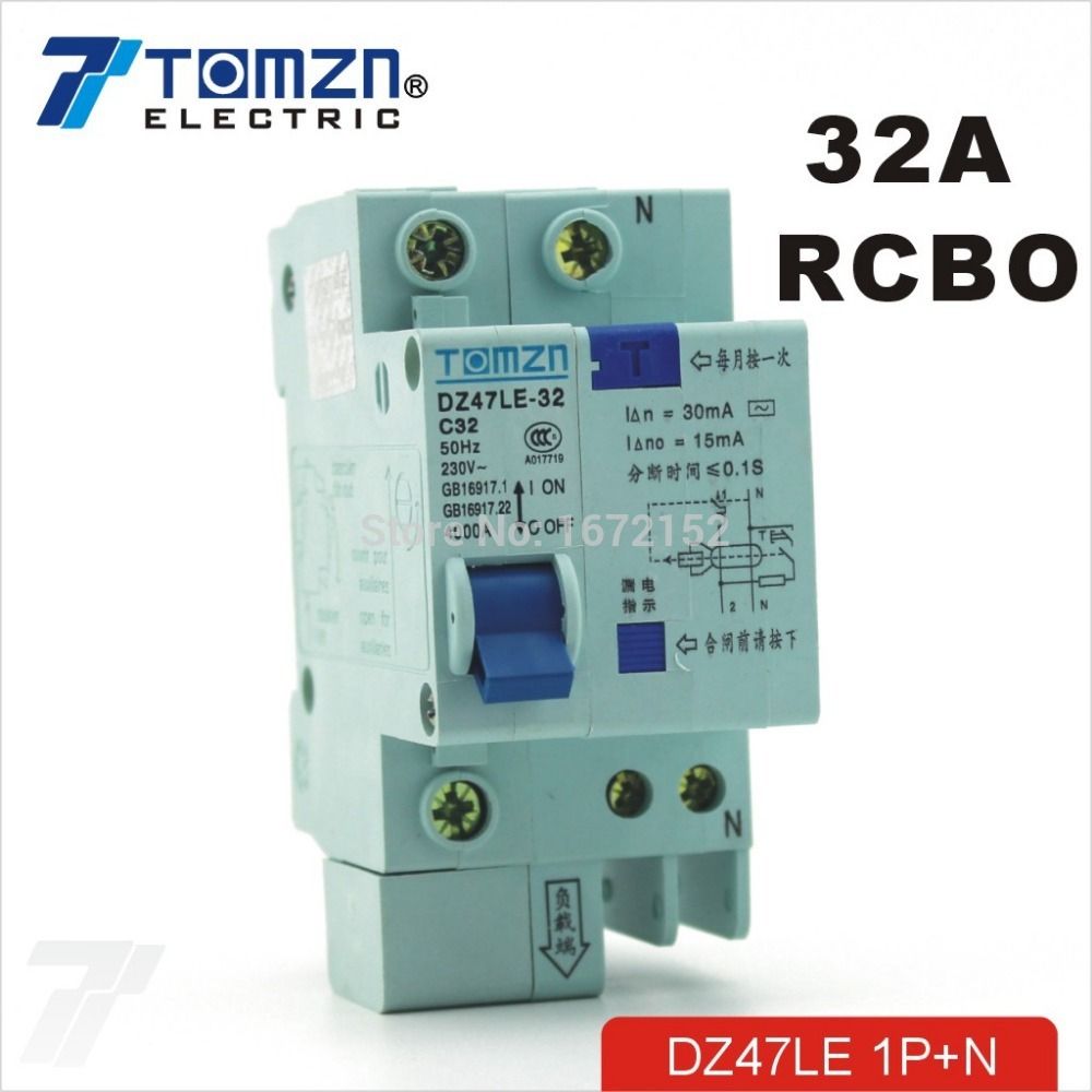 DZ47LE 1P+N 32A 230V~ 50HZ 60HZ Residual Current Circuit