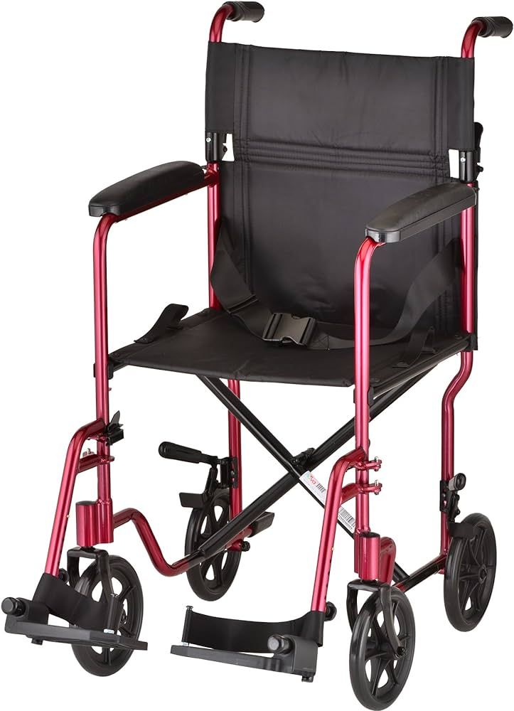 Lightweight Solid Foldable Transport Wheelchair