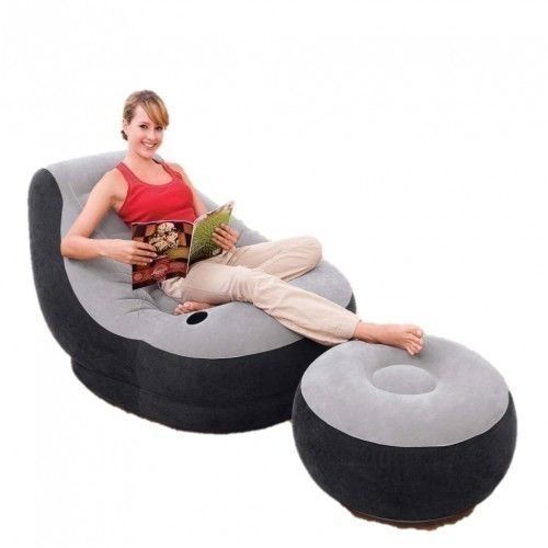 Lounge Inflatable Chair With Foot Rest And Pump
