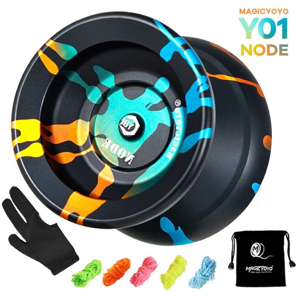 MAGICYOYO Y01 Professional Yoyo Alloy Unresponsive Yoyo 10 ball stainless KK bearing Yoyo for Advanced Player Yoyo for Kids Beginner with Glove Bag and 5 Yoyo Strings