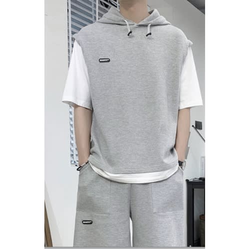 Hooded Short-sleeved Suit Men's T-shirt