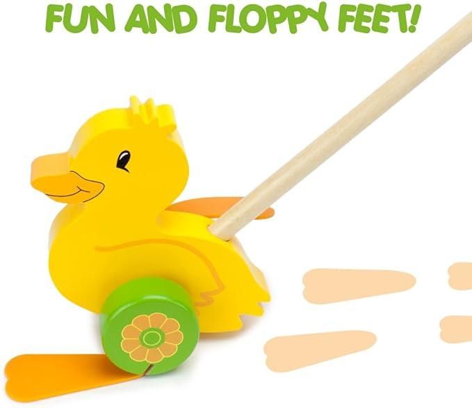 PUSH ALONG TOOKY WOODEN DUCK TOY