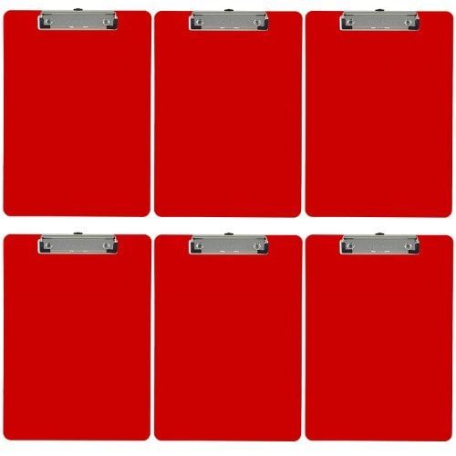 (2 Pieces) Clip Boards PVC Opaque A4 Red