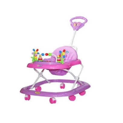 Baby Walker With Pusher - Pink