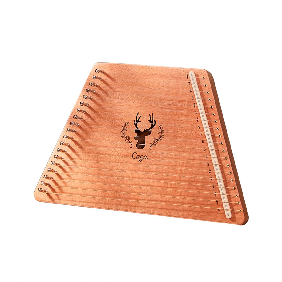 Lap Harp 19 Strings Music Maker Toy Mahogany Musical Instrument with Tuning Wrench Picks for Kids Children Beginners and Music Lovers