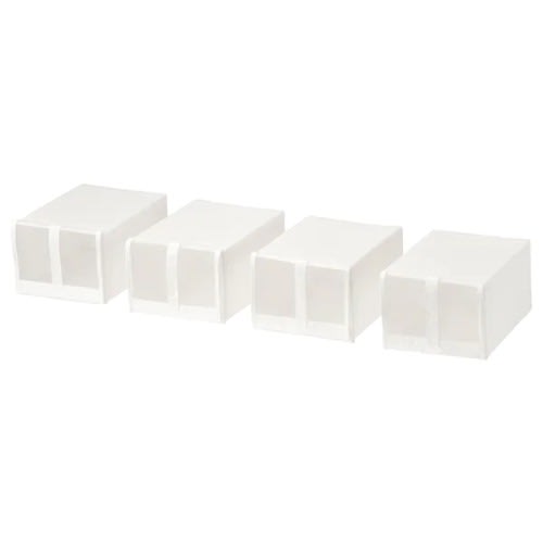 Skubb 4 Piece Shoe Boxes - White