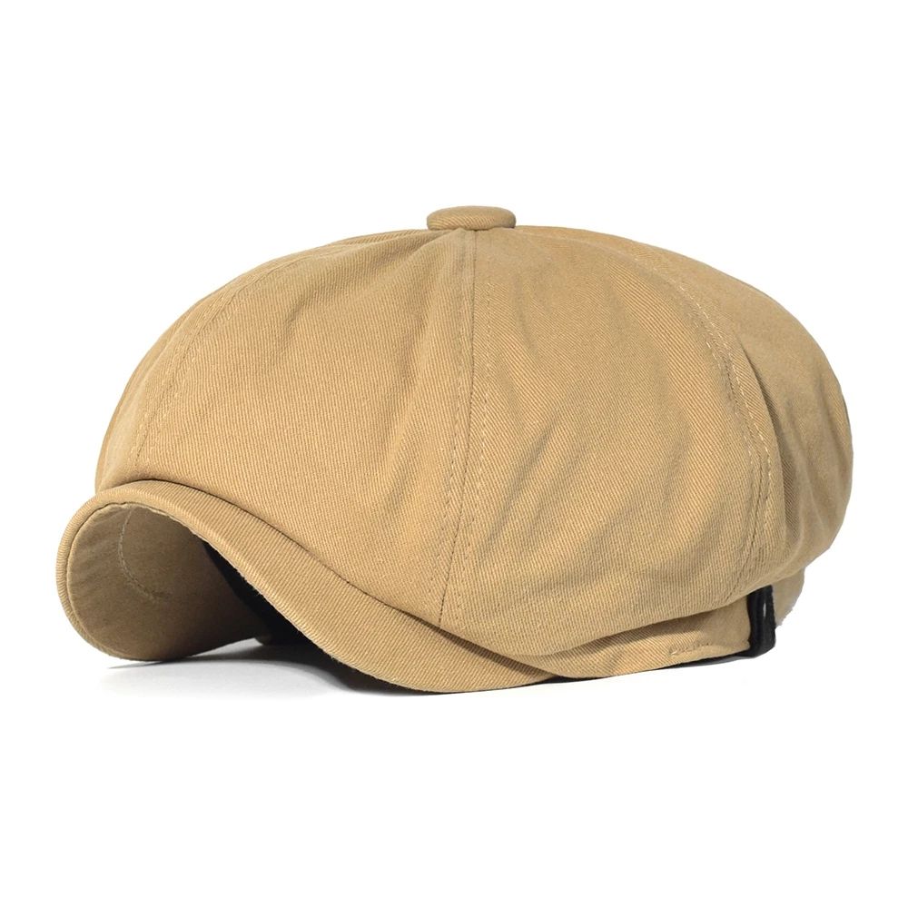Men Retro Cotton Newsboy Cap Driver Flat Cap Beret Cap