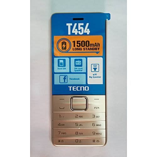 Tecno T454 Dual Sim,2.8" Big Screen,with Camera Flash Light, 1500mah-champagne Gold