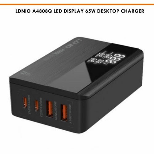 Desktop Charger - 2 Pd Type-c & 2 Qc3.0 Output Ports - 65w - Black