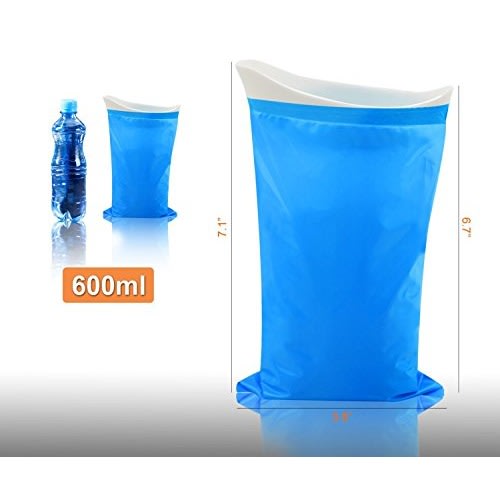 2 Piece Mini Toilet Emergency Travel Disposable  Urine Bag + Garbage Bag