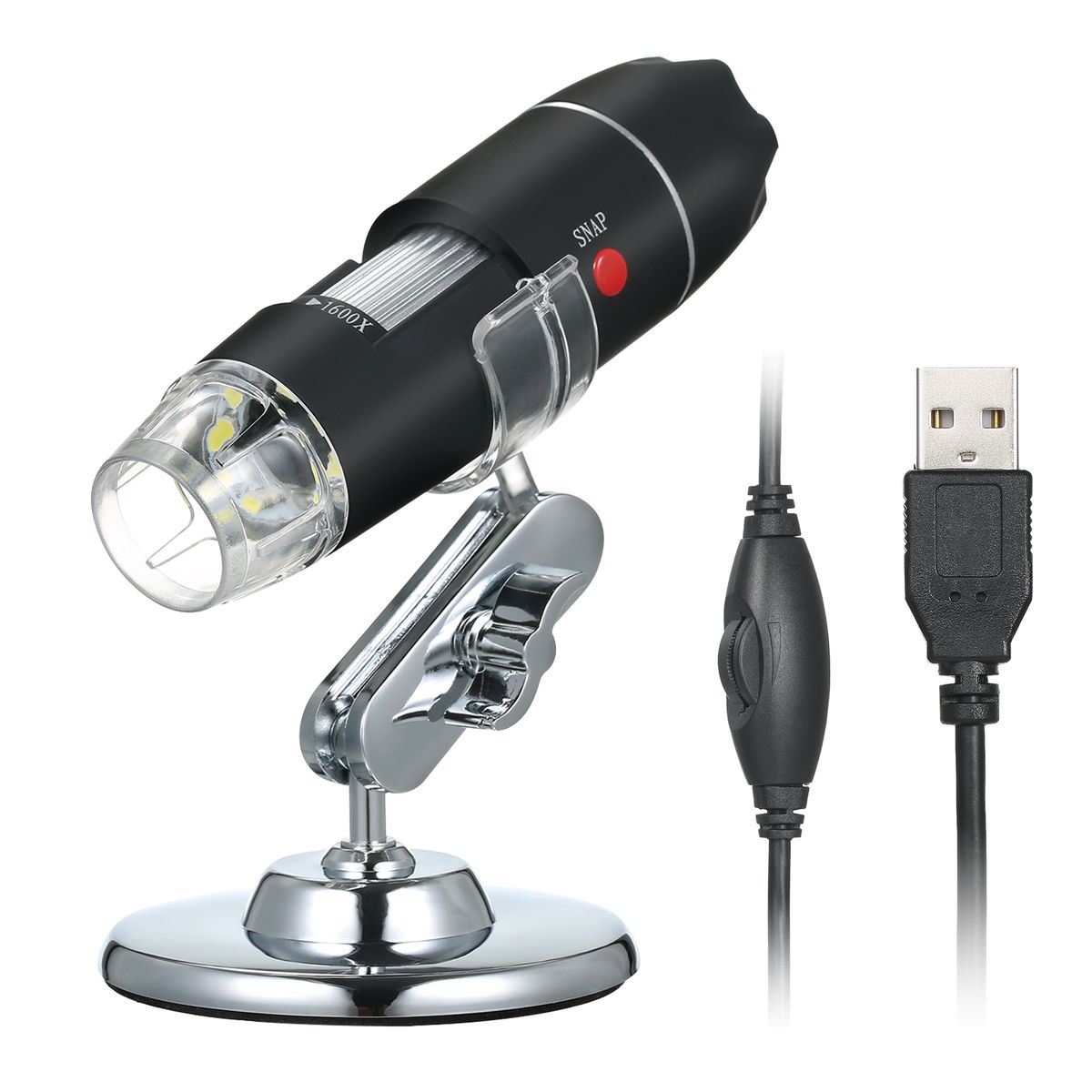 USB Digital Microscope 1600X Magnification Camera 8 LEDs