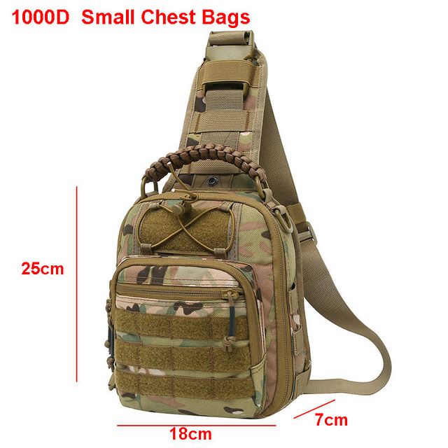 Laser Men Chest Bag Sling Hiking Backpack Military Tactical Army Shoulder Fishing Bags Travel Camping Bag Hunting XA230A(#1000D Small CP)