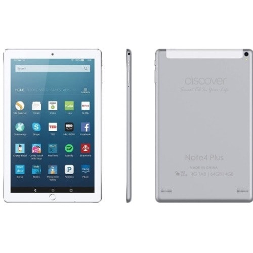 Discover Note 4 Plus - 10.1" -4GB RAM - 64GB ROM-Dual Sim -4G - 4000mAh Battery - Silver