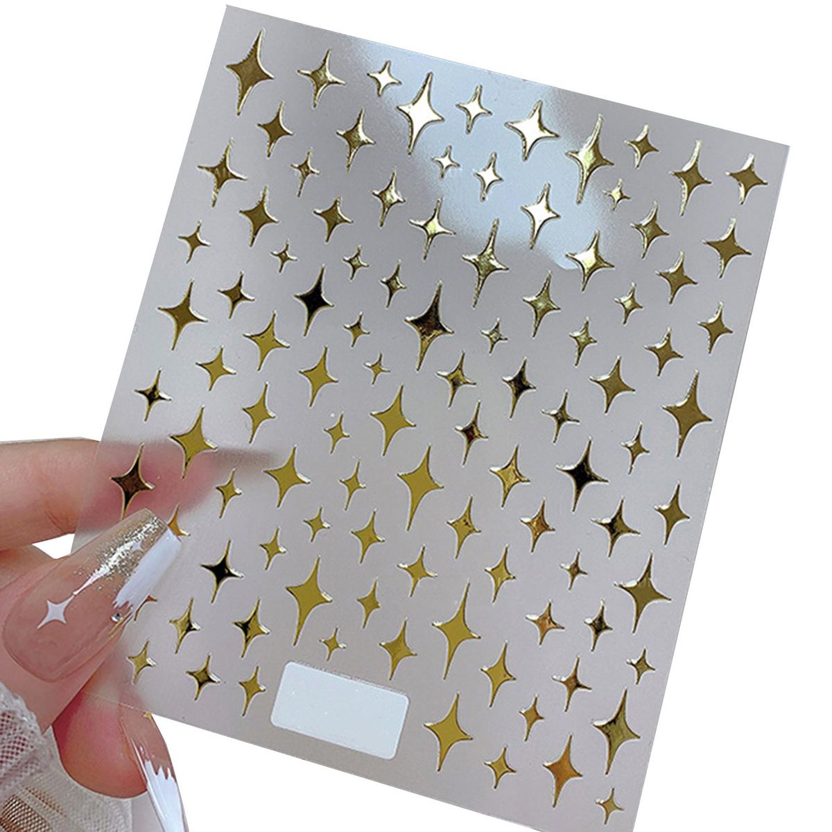 Manicure Sticker White Golden Black Silver Nail Shining Star Decal Golden
