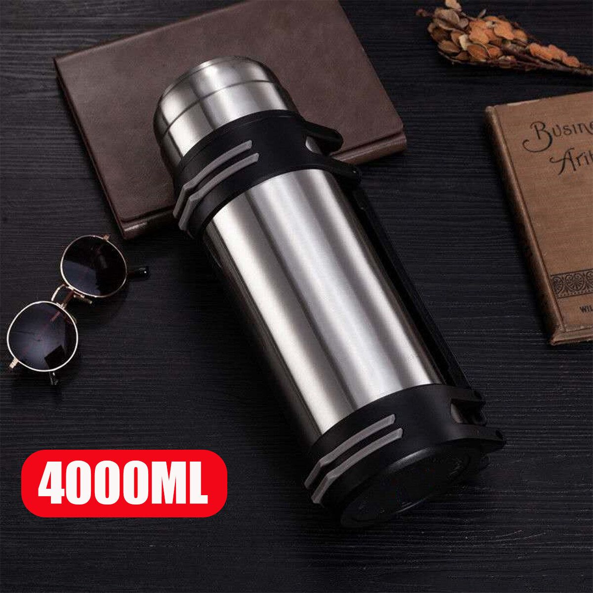 3/4/5L Stainless Steel Large Travel Climb Thermal Vacuum Insulated Flask Bottle Silver 4000ml