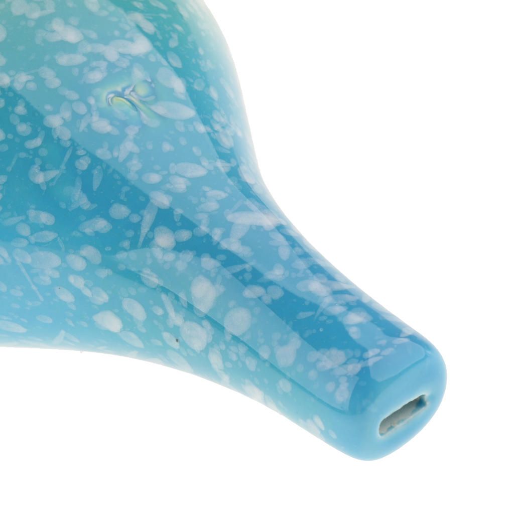 Ceramic Alto Ocarina 6 Hole C Key For Children Beginners Blue Green