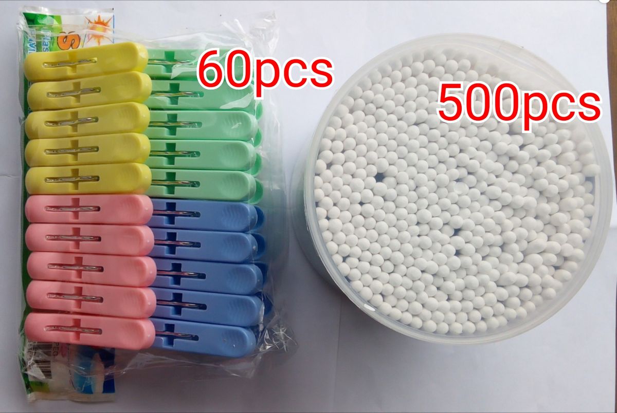 Clothes Pins Clothes Pegs With Cotton Swabs Cotton Buds