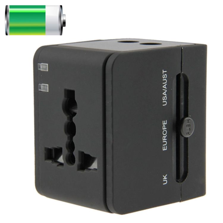 International 2.1A 2-USB Travel Universal Adaptor