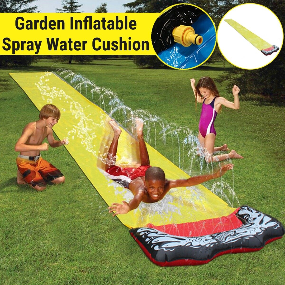 Water Skiing Summer Water Outdoor Grass Inflatable Spray Slip Sheets Mat For Children