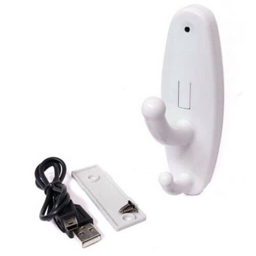 1080P Mini Hanger Hook Spy Camera - DVR Motion Detection - White