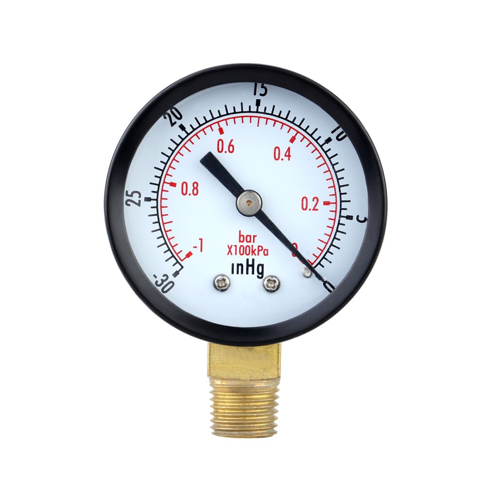 0~-30inHg 0~-1bar Mini Dial Air Pressure Gauge Meter Vacuum
