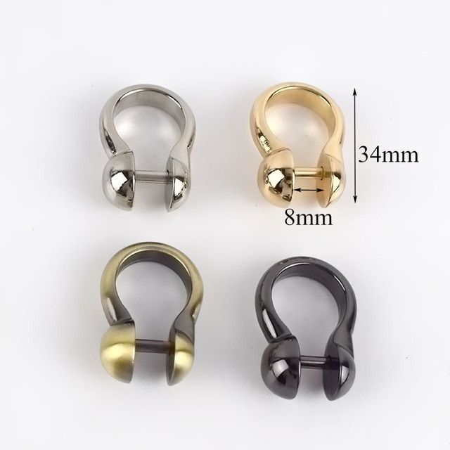 5pcs Detachable Screw D Buckle U Ring Metal Bag Chain Adjuster Hanger Hooks Clasp Handle