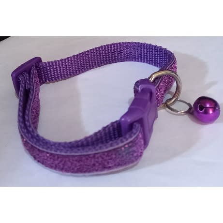 Reflective Collar With Bell For Cats / Puppy & Small Dogs - Purple