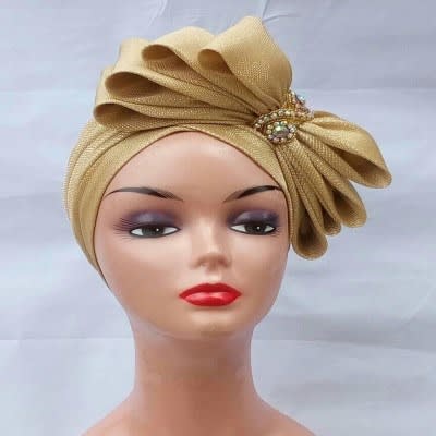 Turban With Bow - Gold