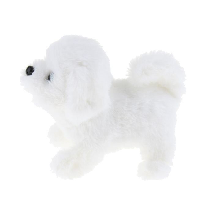 Cute Plush Dog  Wag Tail Animal For Kids White Bichon Frise