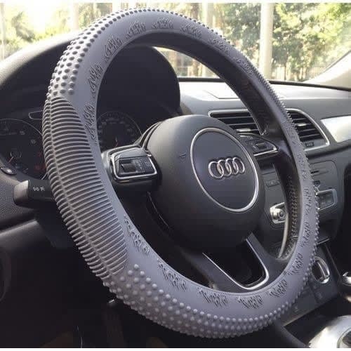 Silicon Steering Cover With Gear Knob - Grey