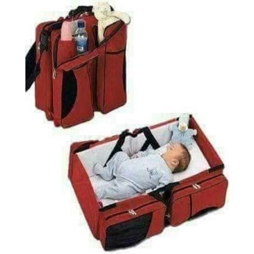 Multi Purpose Baby Bag & Bed - Red