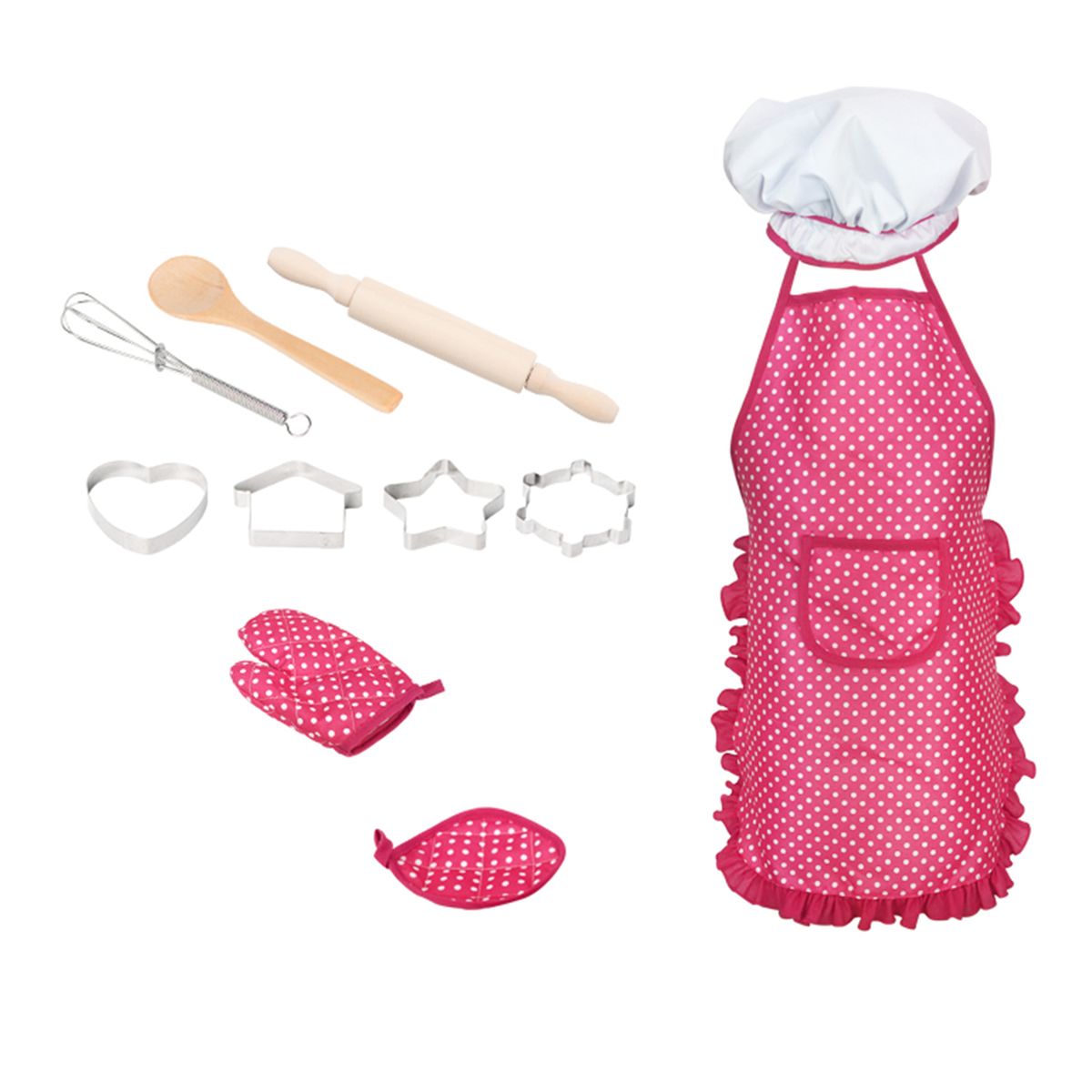 24PCS Child Cosplay Baking Cooking Home Kitchen Apron Cake