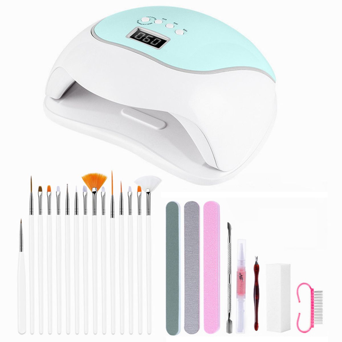 120W UV Nail Lamp LCD Display Time Settable Quick Drying For