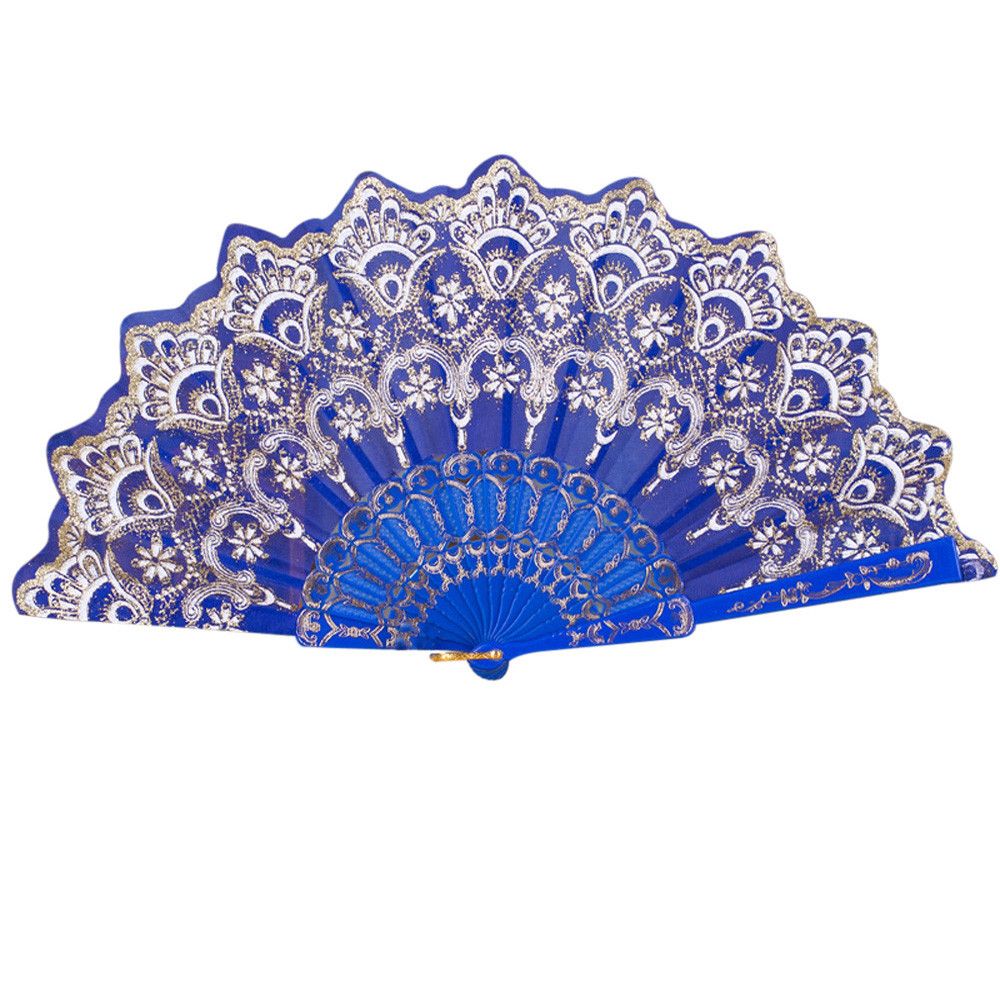 Wedding For 1 Lace Held Party Style Fan Hand Decoration Silk Pcs Folding Tool Chinese/Spanish Fan Dance Flower